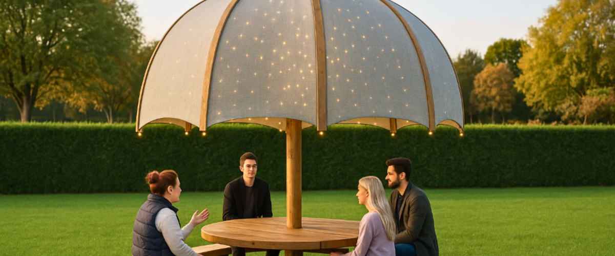 Unique Umbrella Dining Pod